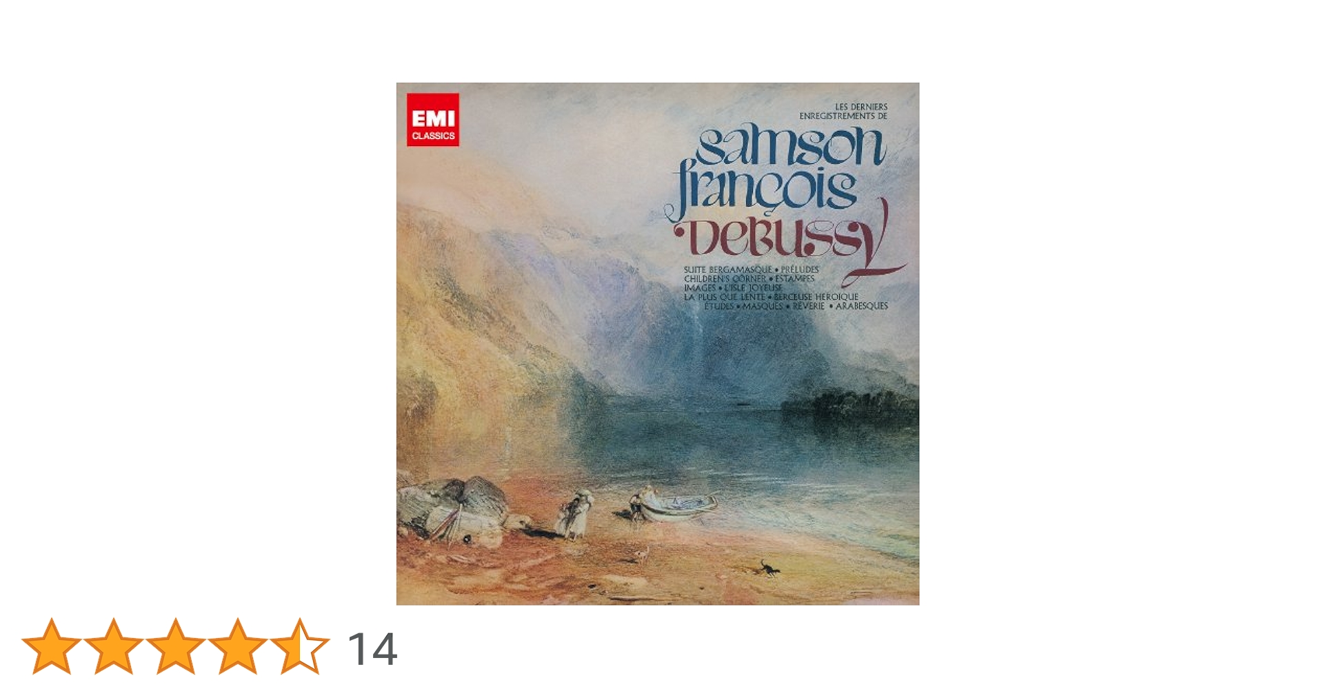 4CD サンソン・フランソワ ドビュッシー ピアノ曲選集 TOGE1206164 EMI CLASSICS /00440 4CD サンソン・フランソワ ドビュッシー ピアノ曲選集